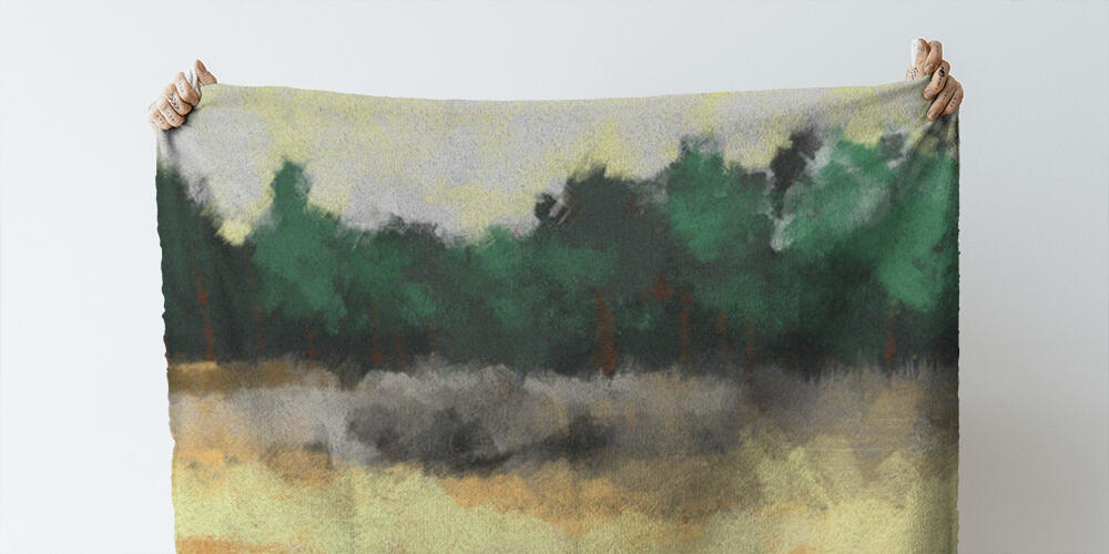 Painting of abstract nature landscape in brush stroke style, 