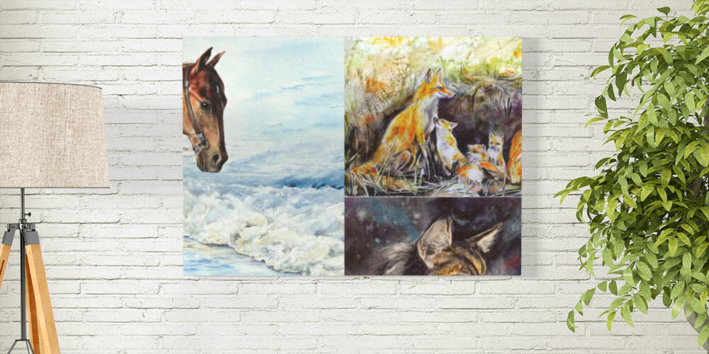 animals watercolor painting illustration, 