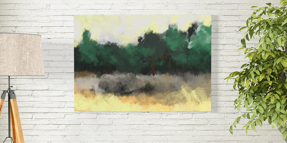 Painting of abstract nature landscape in brush stroke style, 