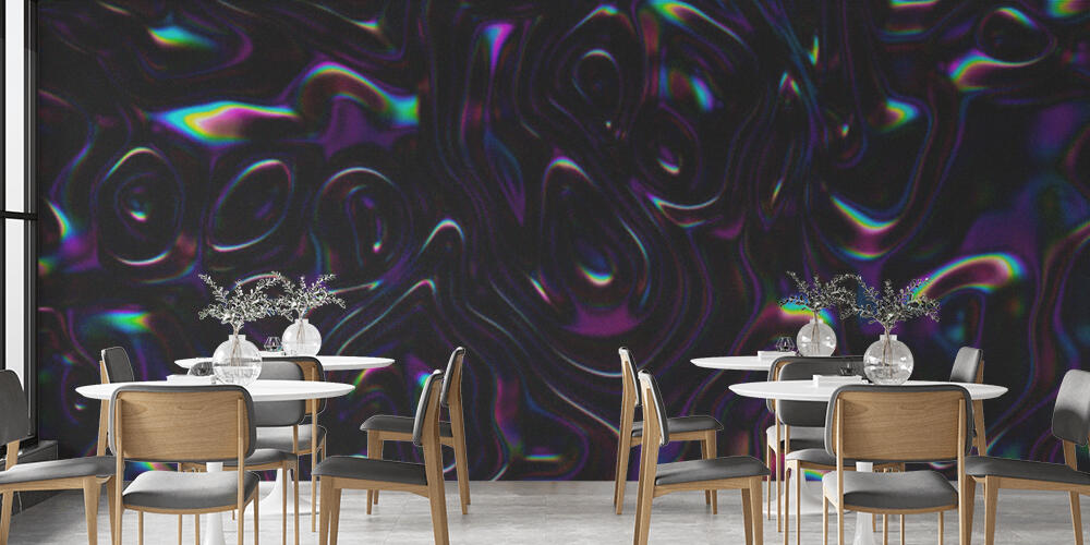 3D Abstract iridescent wavy background, Bar e Ristoranti