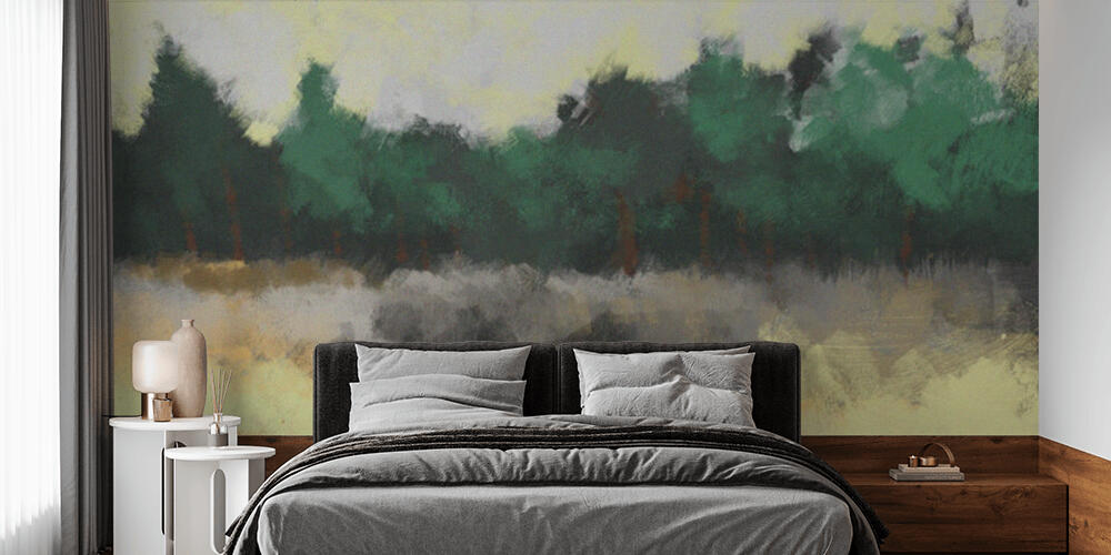 Painting of abstract nature landscape in brush stroke style, Camera da Letto