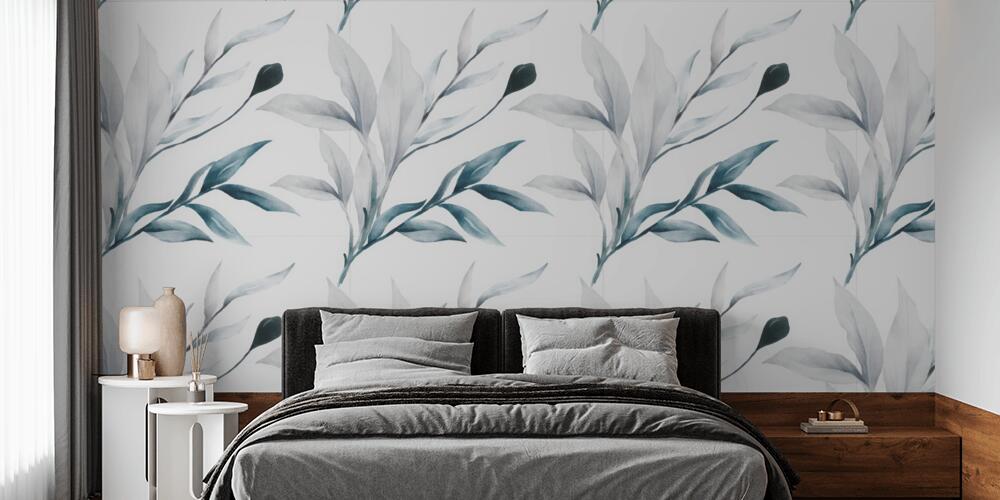 Pattern di foglie eleganti, Camera da Letto