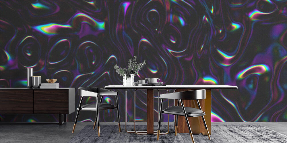 3D Abstract iridescent wavy background, Cucina