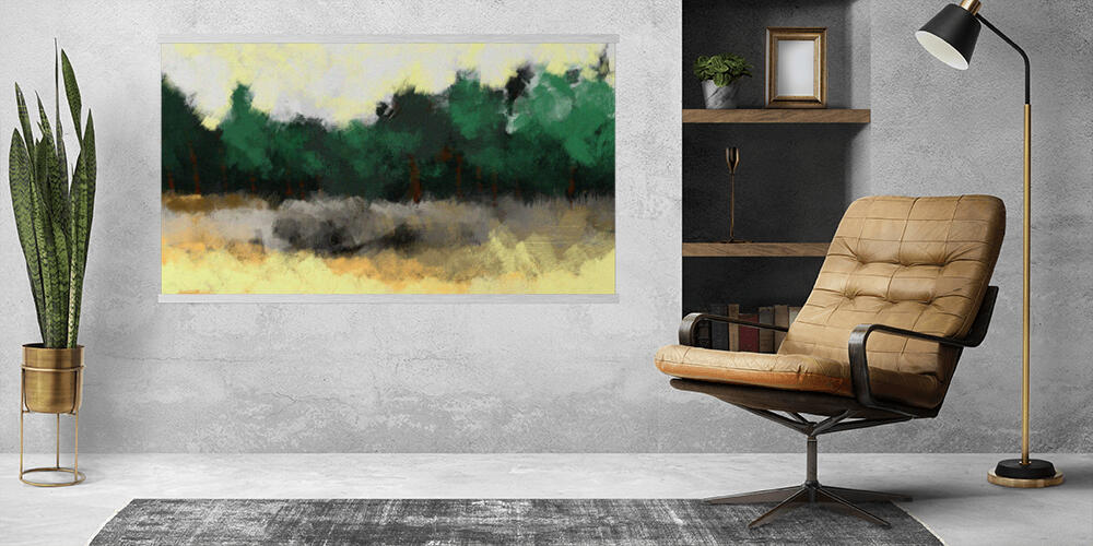 Painting of abstract nature landscape in brush stroke style, 