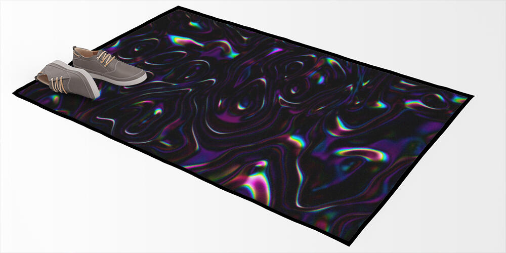 3D Abstract iridescent wavy background, 